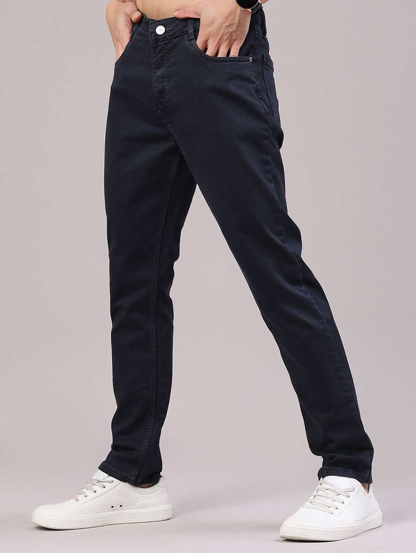 men plain mid rise full length jeans - 22304325 -  Standard Image - 3