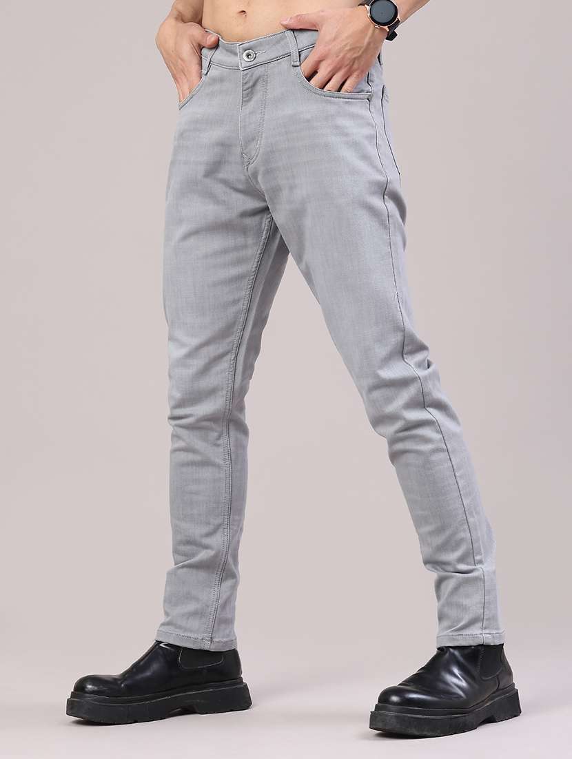 Men Plain Mid Rise Full Length Jeans - 22304328 -  Standard Image - 3