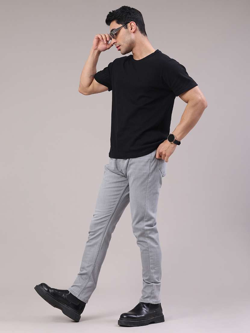 Men Plain Mid Rise Full Length Jeans - 22304328 -  Standard Image - 5