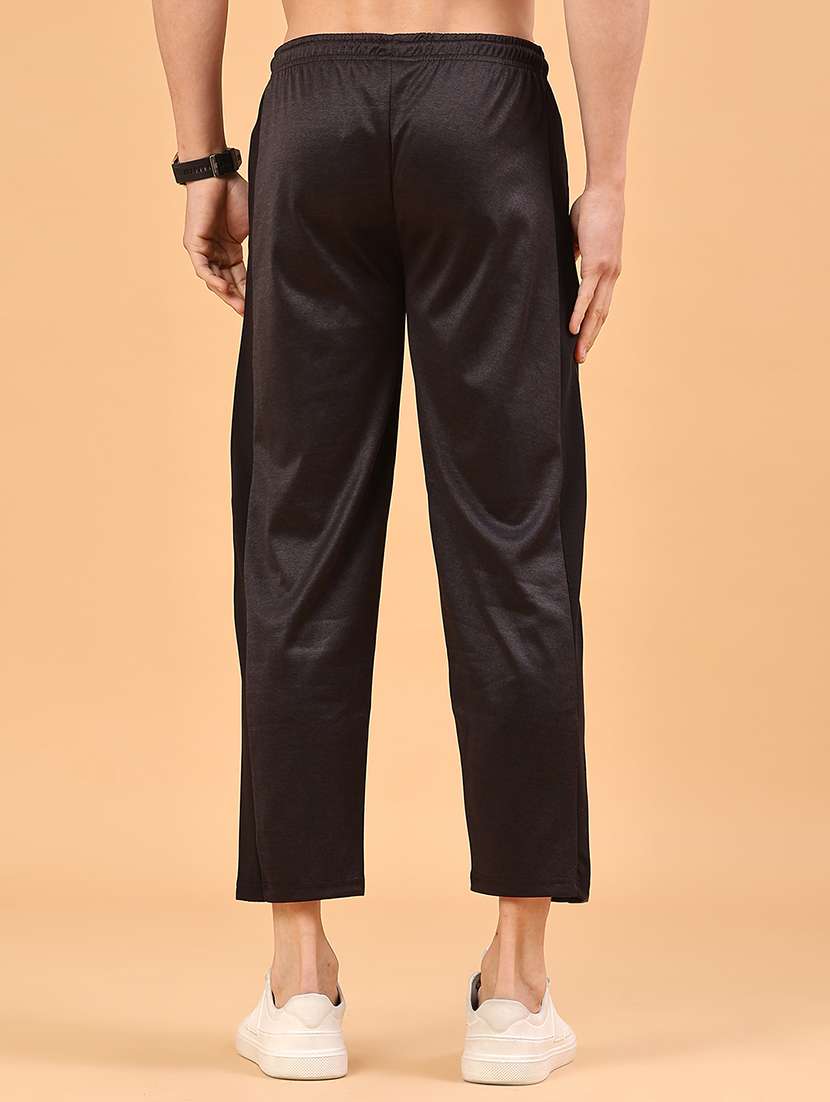 black polyester  full length track pant - 22304689 -  Standard Image - 3