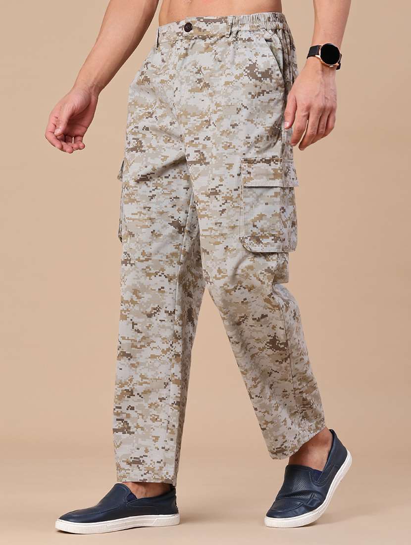 men printed mid rise cargo pant - 22304702 -  Standard Image - 3
