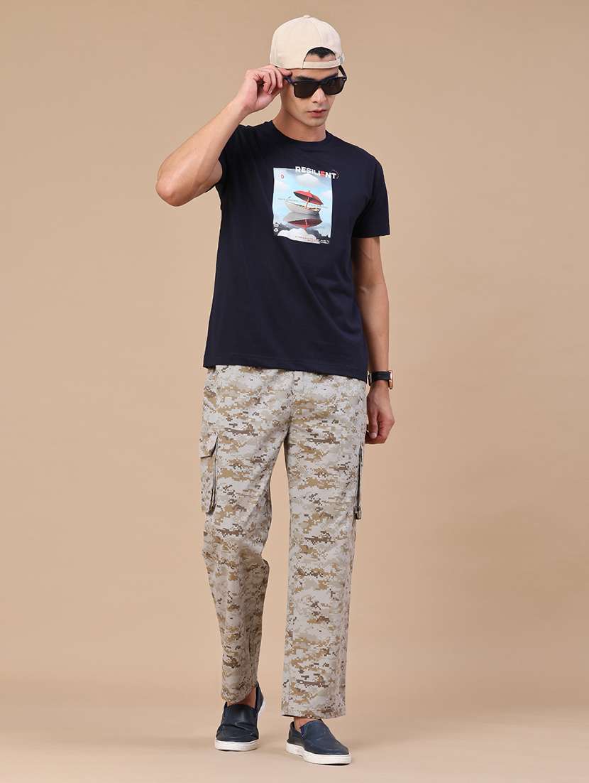 men printed mid rise cargo pant - 22304702 -  Standard Image - 5