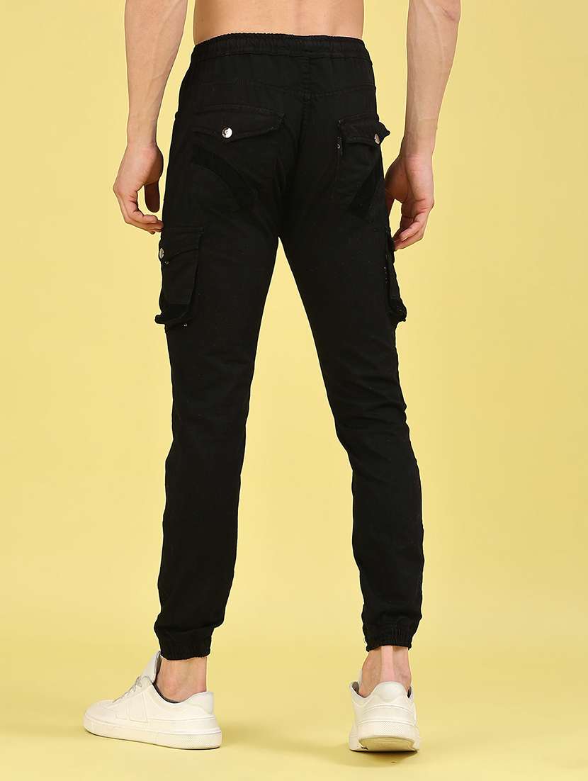 men solid mid rise regular fit jogger - 22304710 -  Standard Image - 3