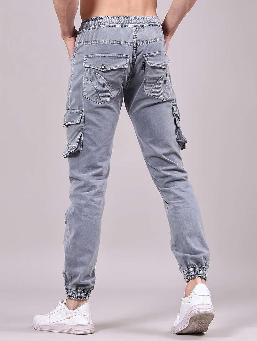 men solid mid rise regular fit jogger - 22304711 -  Standard Image - 3
