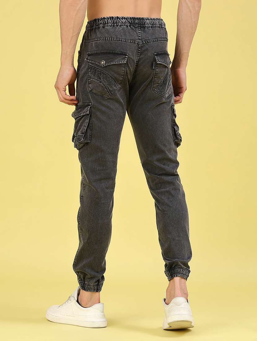 men solid mid rise regular fit jogger - 22304712 -  Standard Image - 3