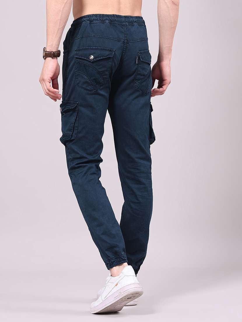 men solid mid rise regular fit jogger - 22304717 -  Standard Image - 3