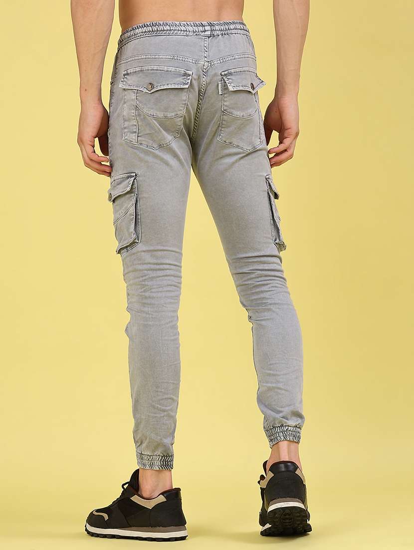 men solid mid rise regular fit jogger - 22304718 -  Standard Image - 3