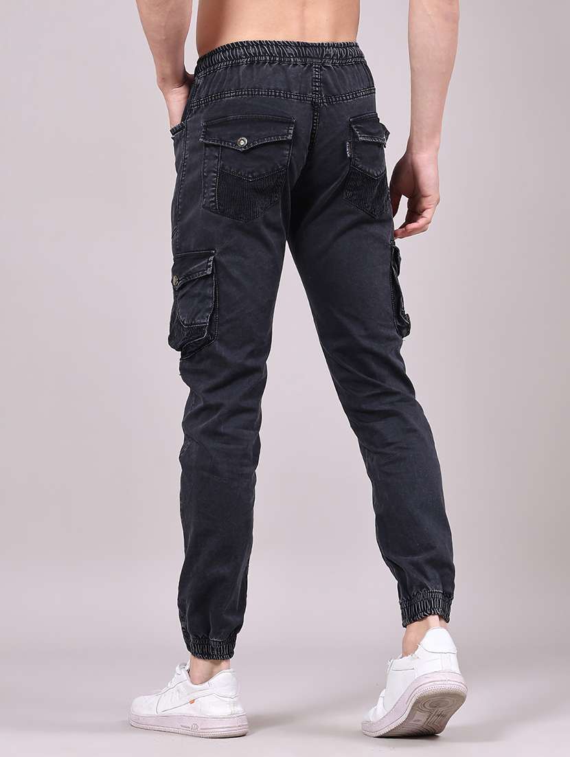 men solid mid rise regular fit jogger - 22304727 -  Standard Image - 3