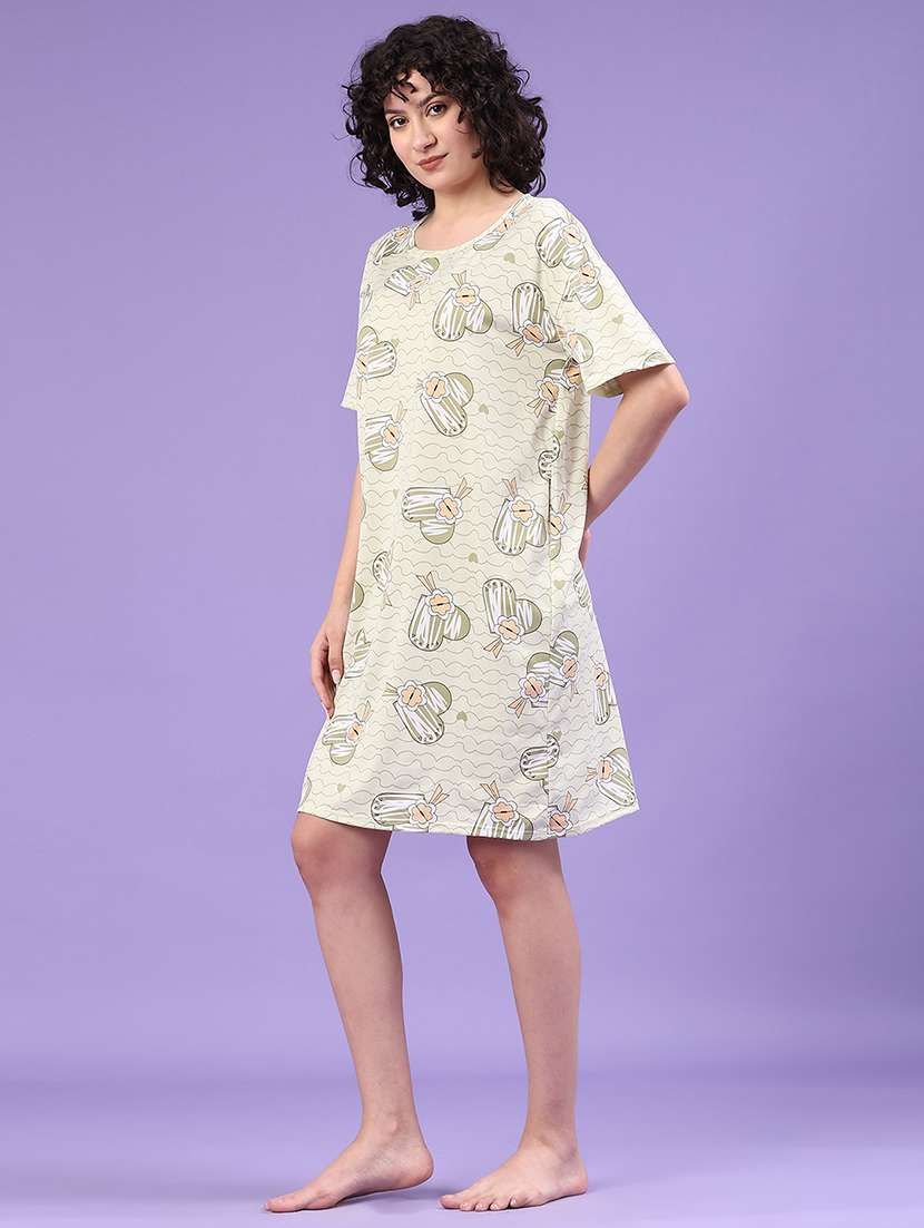 women printed short sleeve sleepshirt - 22304751 -  Standard Image - 3
