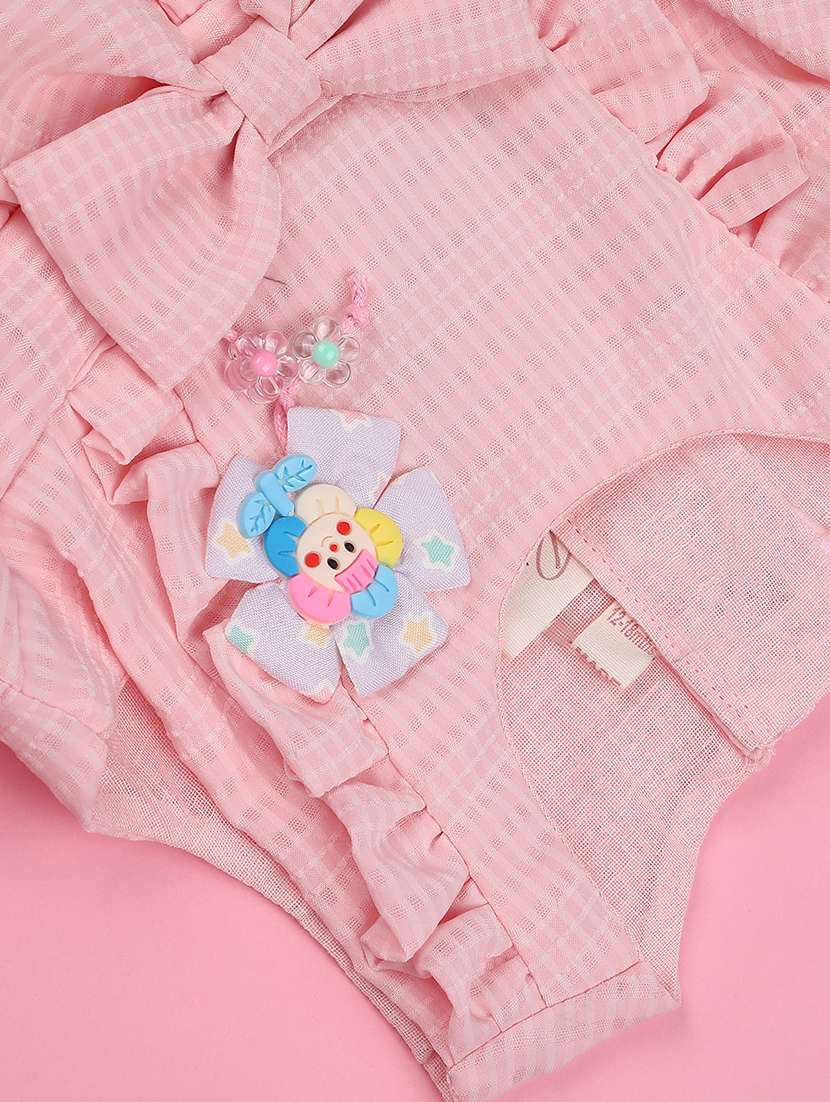 girls self designed sleeveless flared frock - 22304762 -  Standard Image - 3