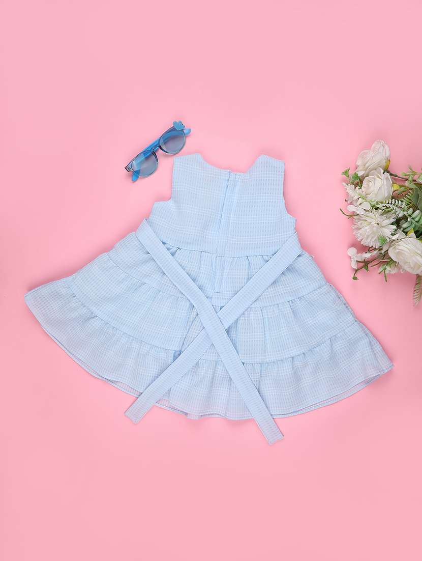 girls self designed sleeveless flared frock - 22304764 -  Standard Image - 3