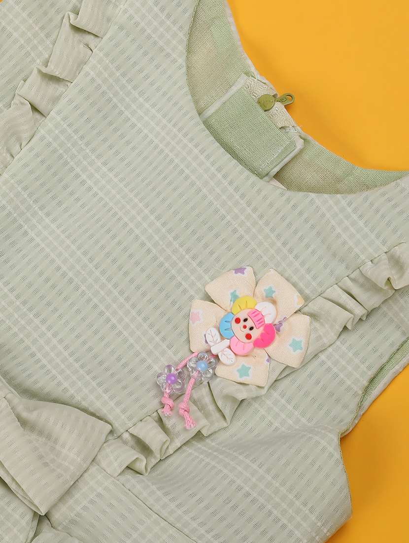 girls self designed sleeveless flared frock - 22304767 -  Standard Image - 3