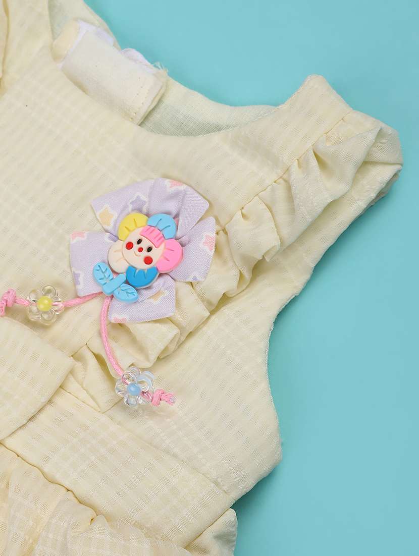 girls solid sleeveless tiered frock - 22304769 -  Standard Image - 3