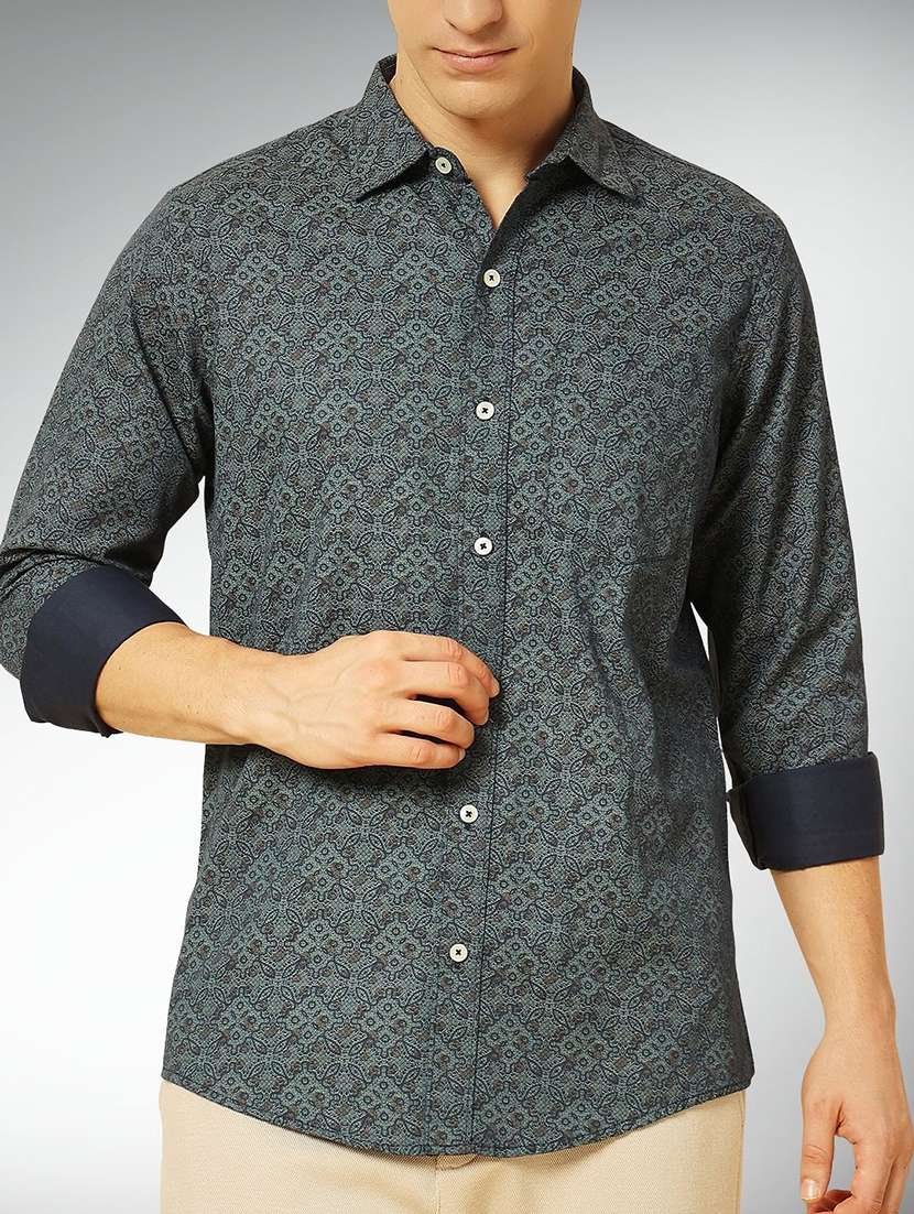 men printed long sleeve regular fit casual shirt - 22305081 -  Standard Image - 3