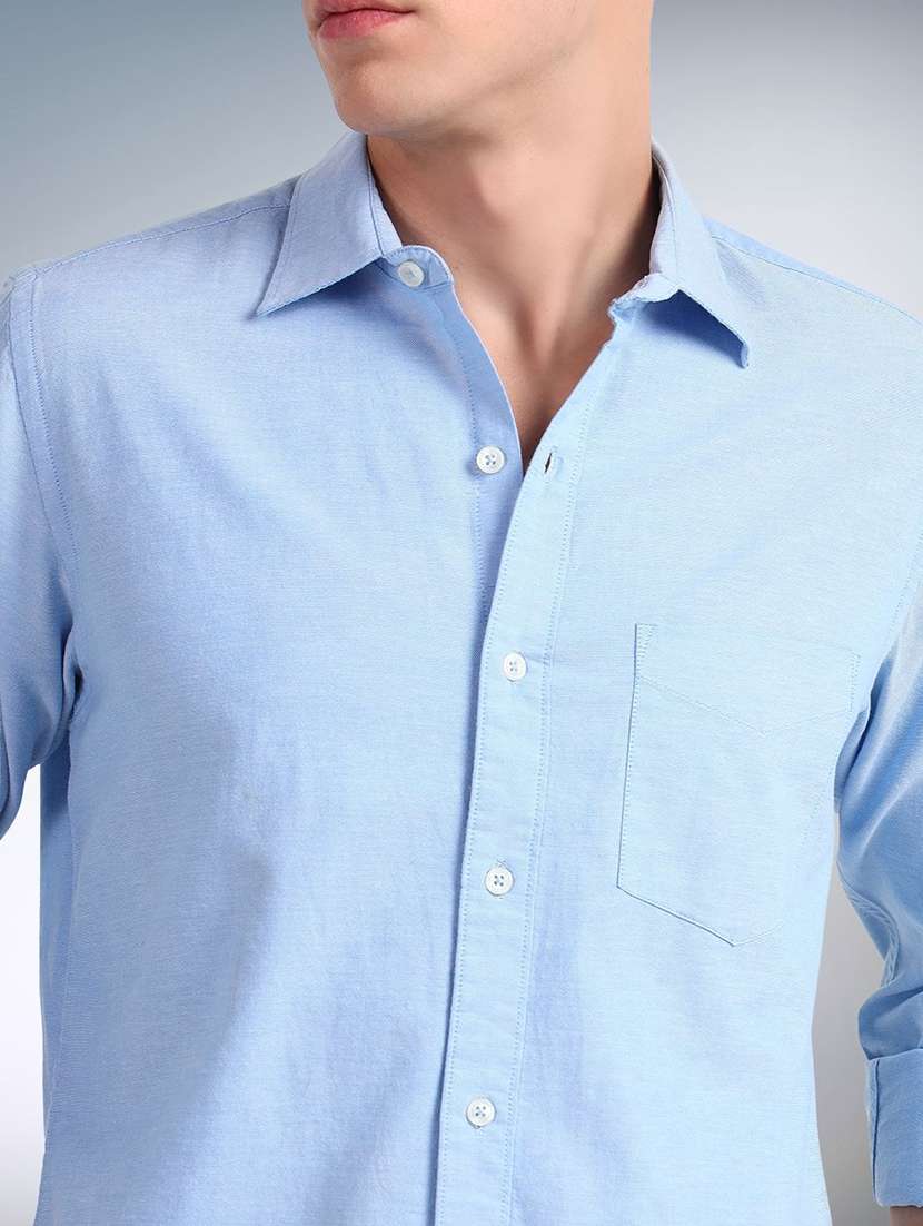 men solid long sleeve regular fit casual shirt - 22305082 -  Standard Image - 3