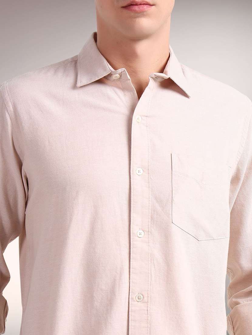 men solid long sleeve regular fit casual shirt - 22305096 -  Standard Image - 3
