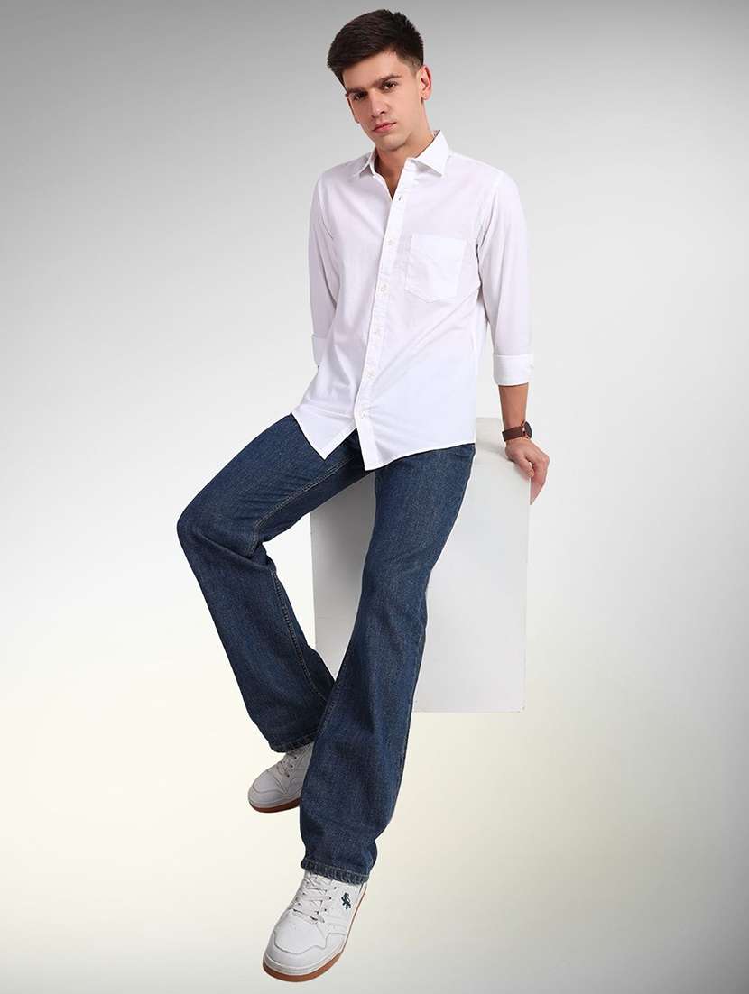 men solid long sleeve regular fit casual shirt - 22305099 -  Standard Image - 3