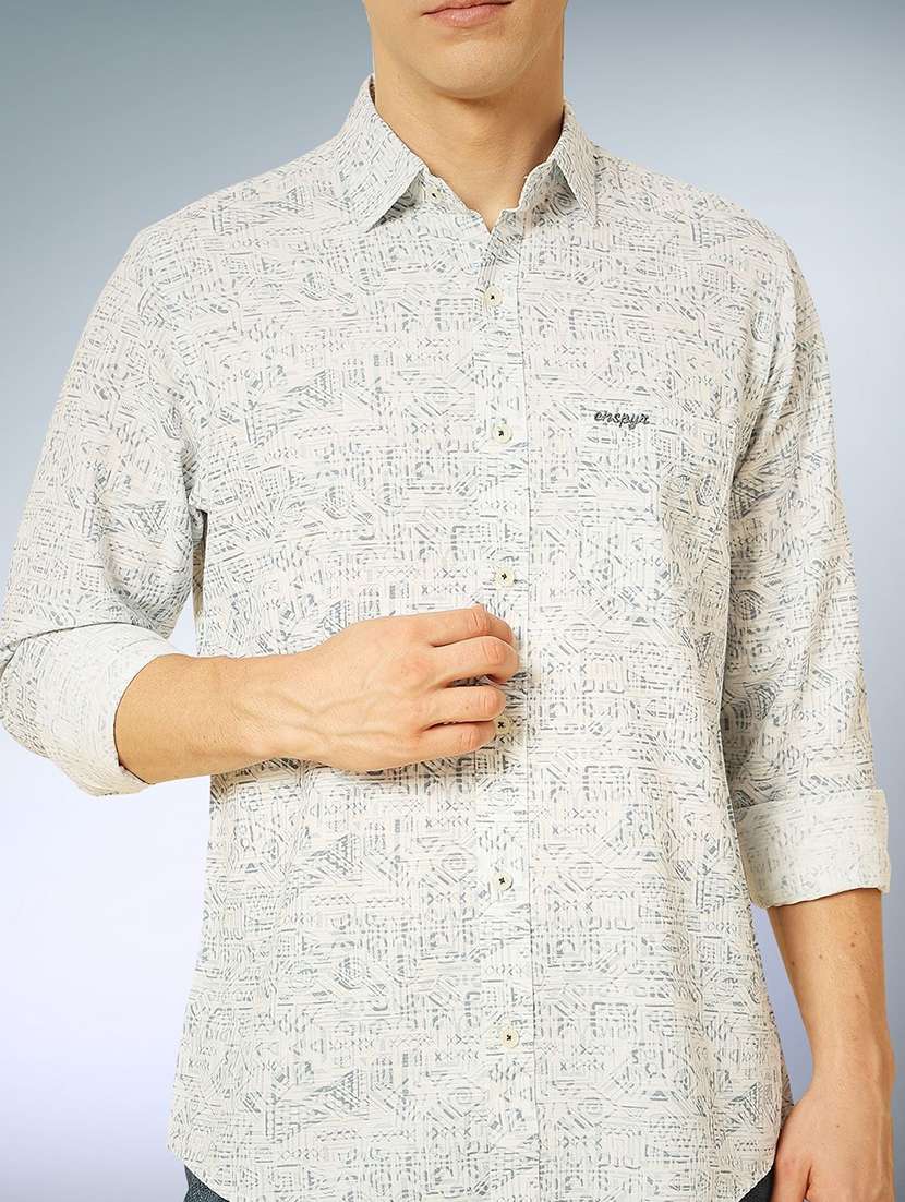 men printed long sleeve regular fit casual shirt - 22305113 -  Standard Image - 3