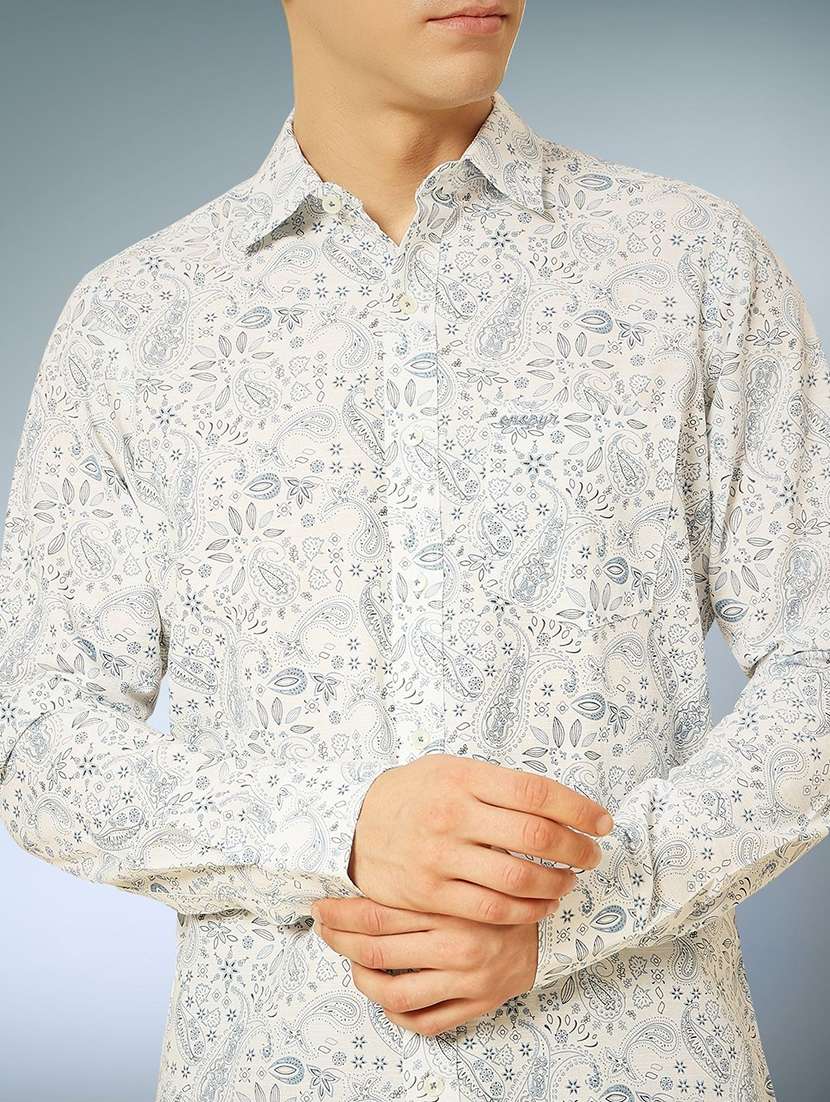 men paisley long sleeve regular fit casual shirt - 22305114 -  Standard Image - 3