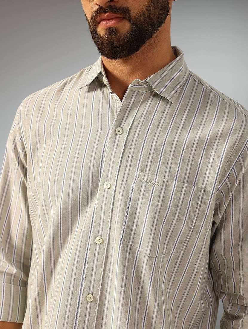 men striped long sleeve regular fit casual shirt - 22305116 -  Standard Image - 3