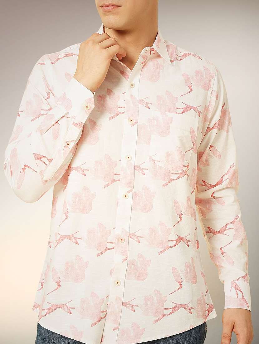 men printed long sleeve regular fit casual shirt - 22305133 -  Standard Image - 3