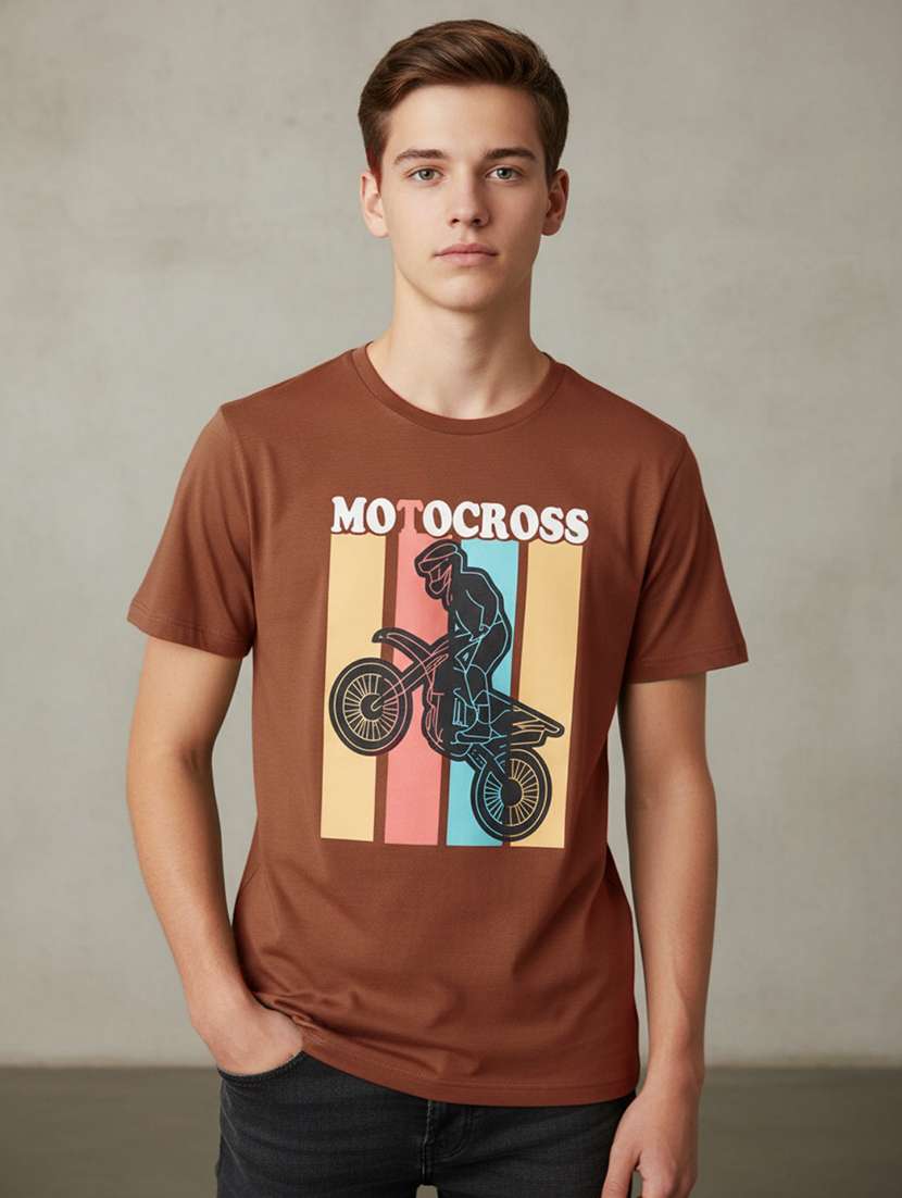 boys printed round neck t-shirt