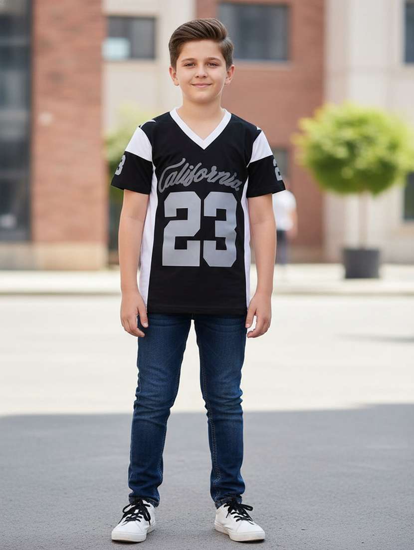 boys printed short sleeves regular fit t-shirt