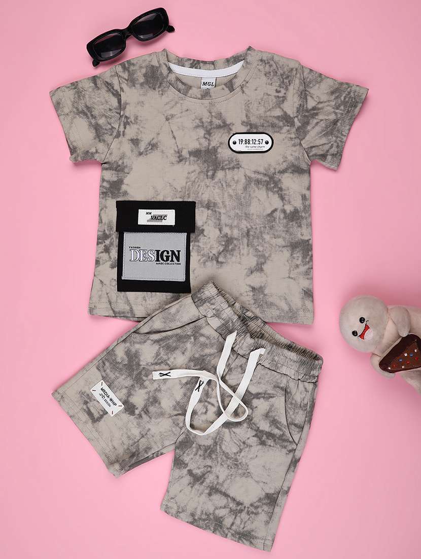 boys printed short sleeve t-shirt & shorts co-ords set