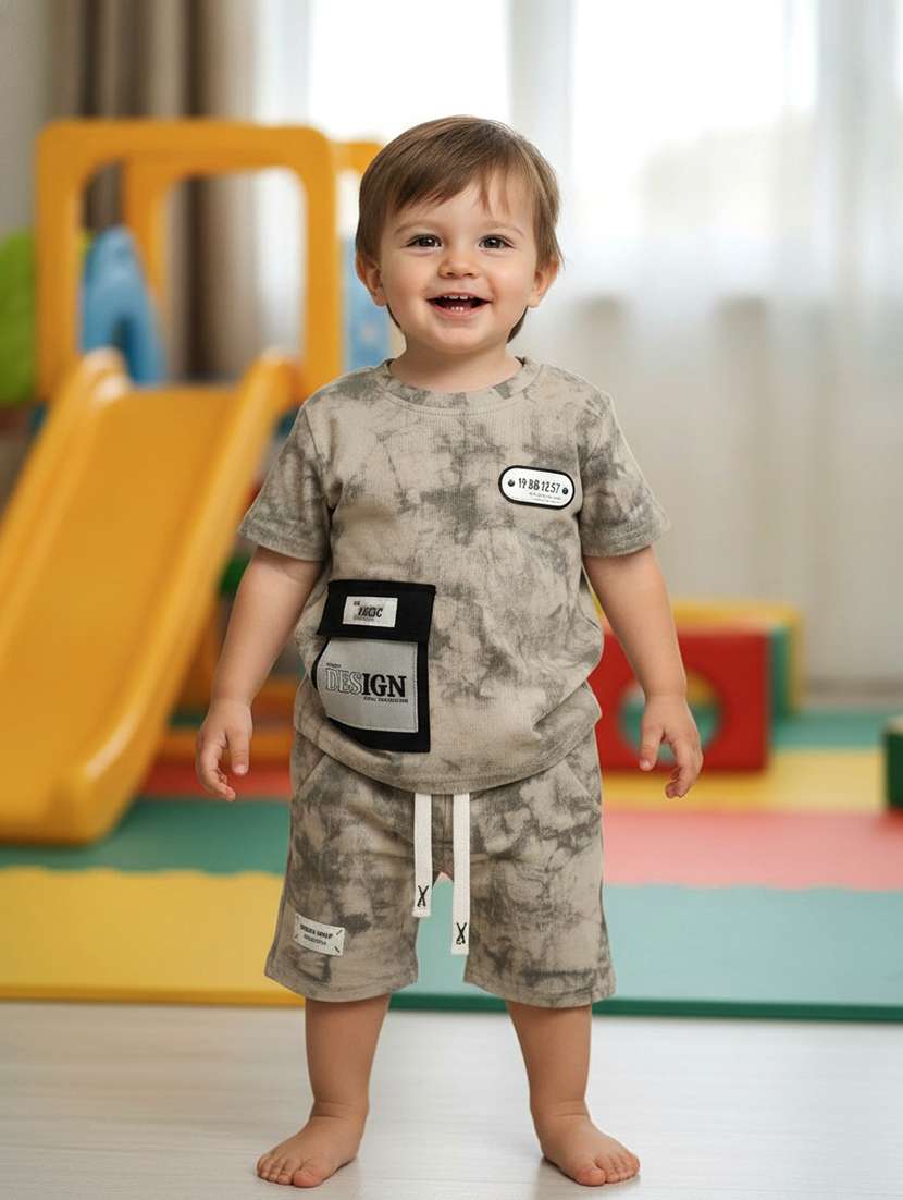 boys printed short sleeve t-shirt & shorts co-ords set