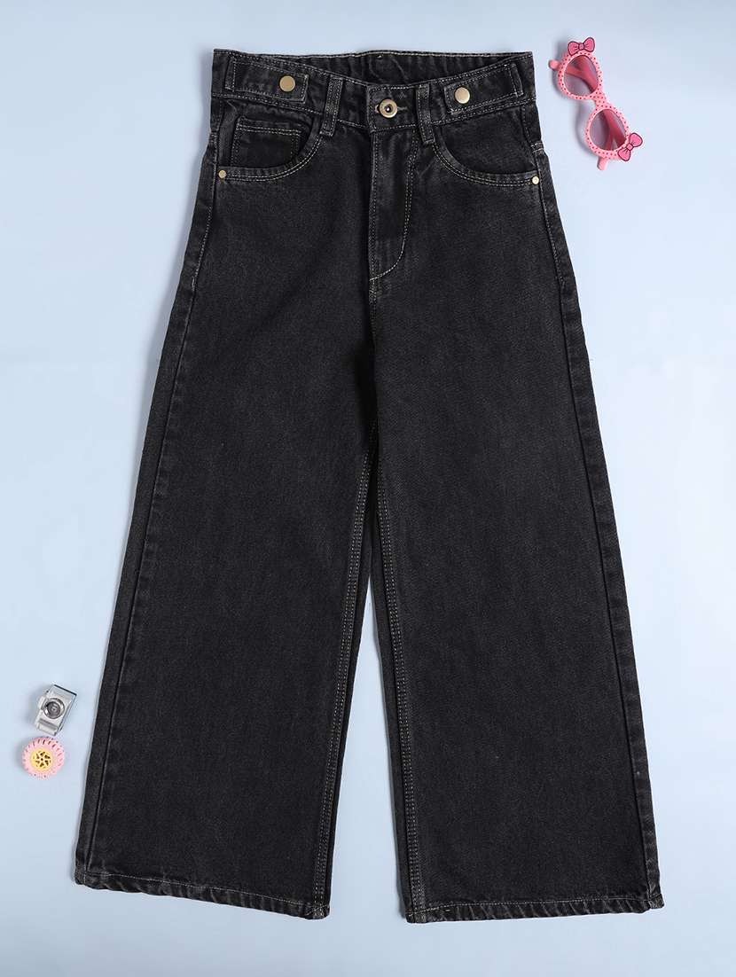 black poly cotton plain jean