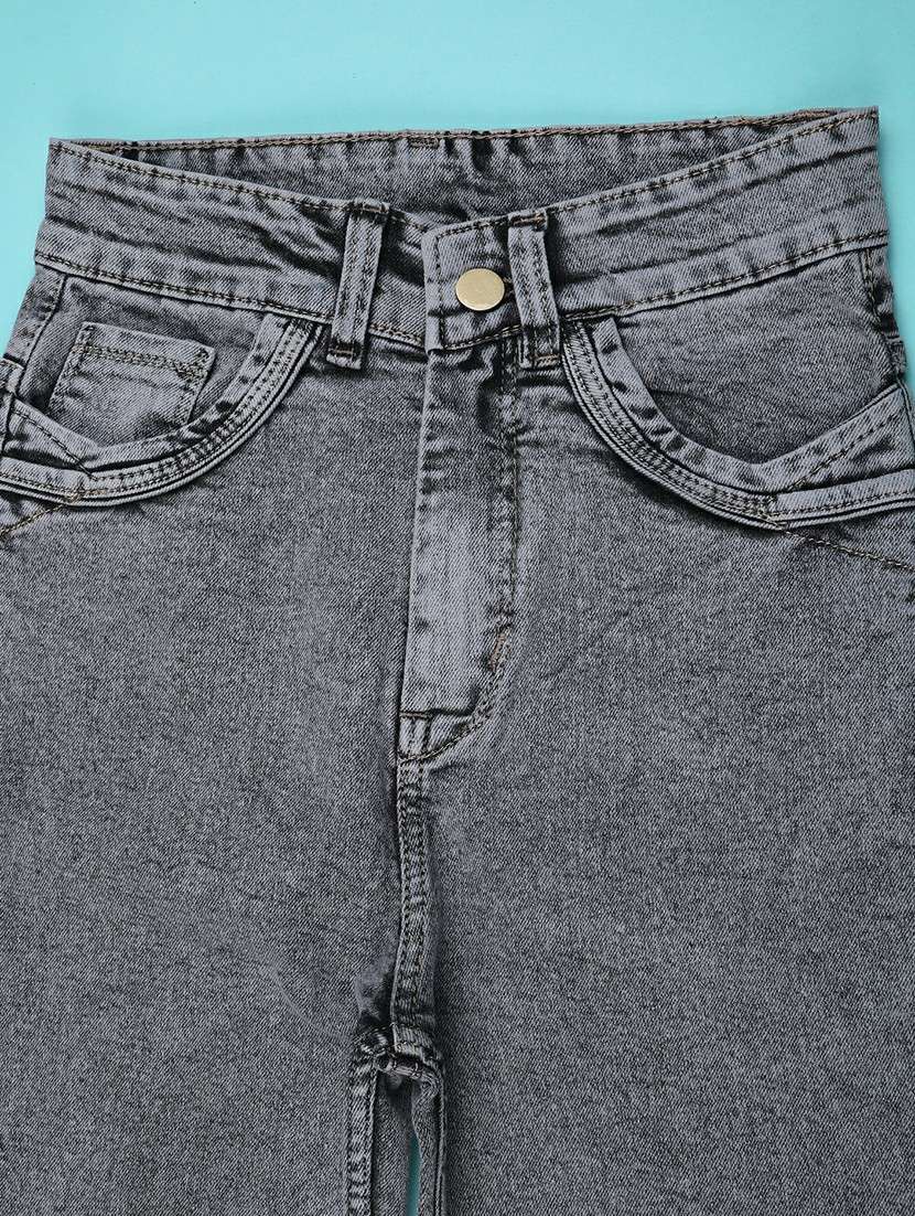 girls solid mid rise straight jeans - 22305320 -  Standard Image - 3