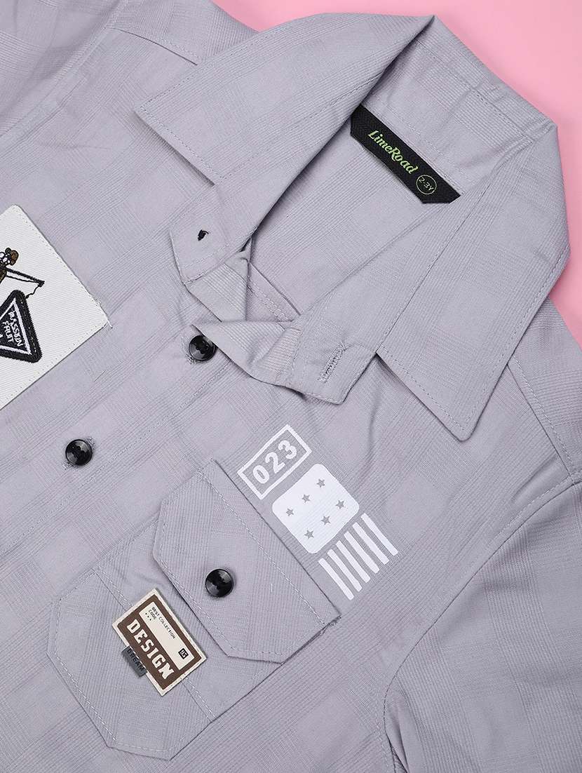 boys solid collared short sleeve shirt - 22305340 -  Standard Image - 3