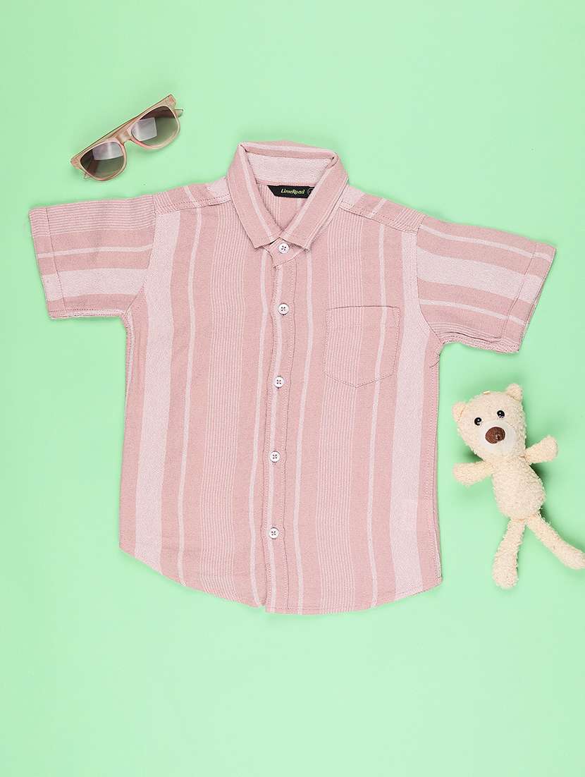boys printed collared short sleeve shirt