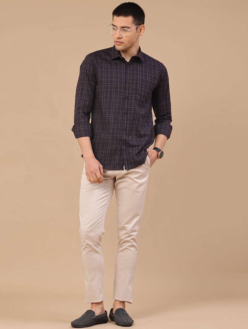 men checkered long sleeve slim fit casual shirt - 22305389 -  Standard Image - 5