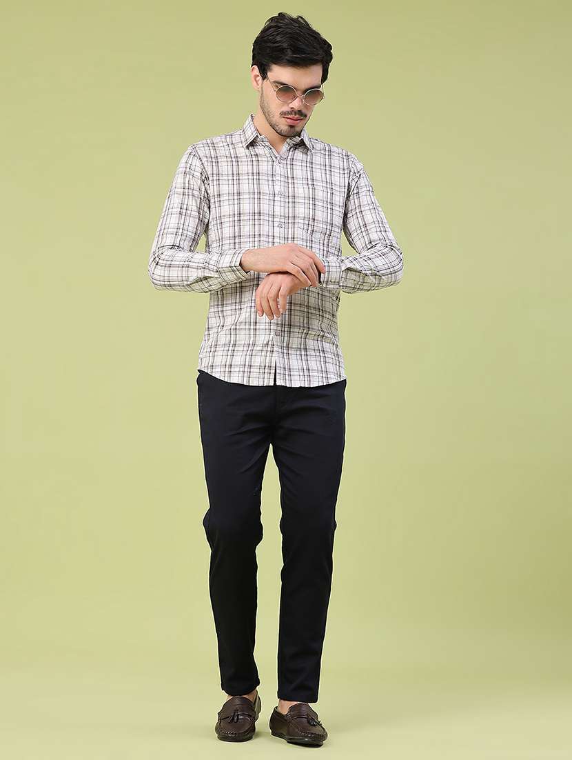 men checkered long sleeve slim fit casual shirt - 22305391 -  Standard Image - 5
