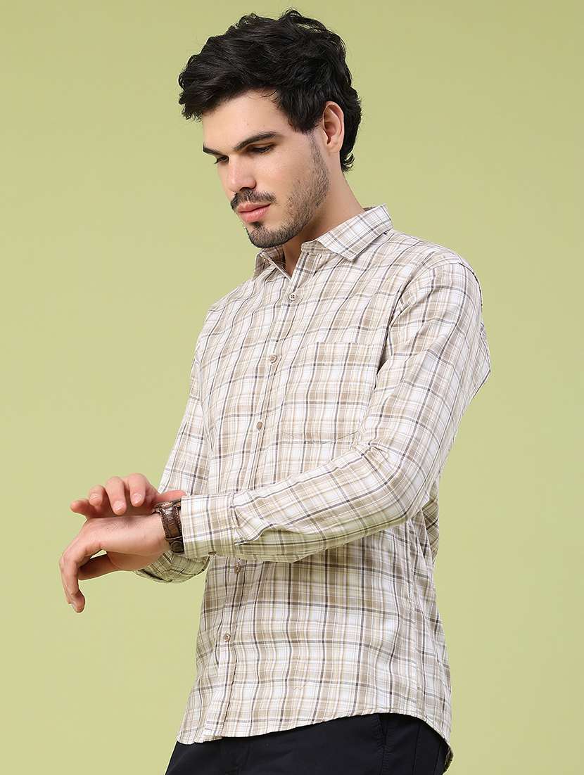 Men Checkered Long Sleeve Slim Fit Casual Shirt - 22305392 -  Standard Image - 3