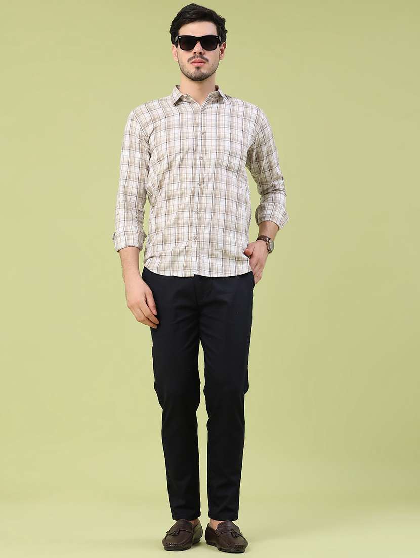 Men Checkered Long Sleeve Slim Fit Casual Shirt - 22305392 -  Standard Image - 5