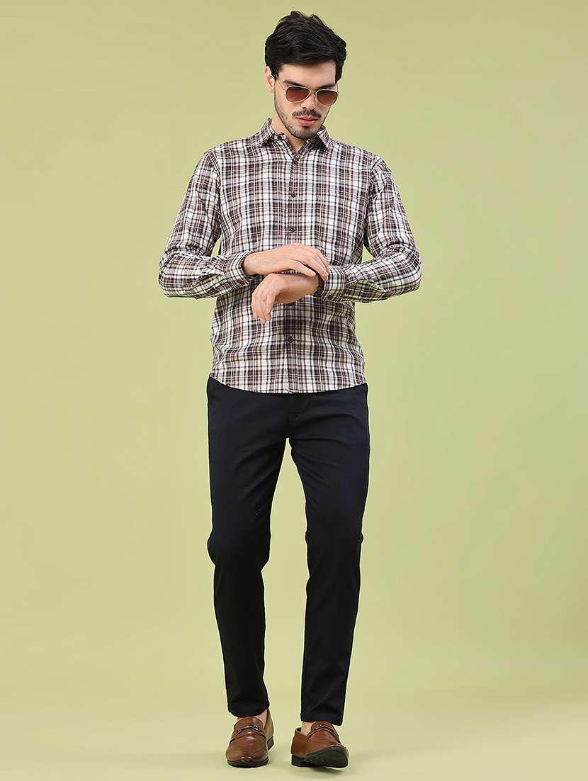 men checkered long sleeve slim fit casual shirt - 22305393 -  Standard Image - 5
