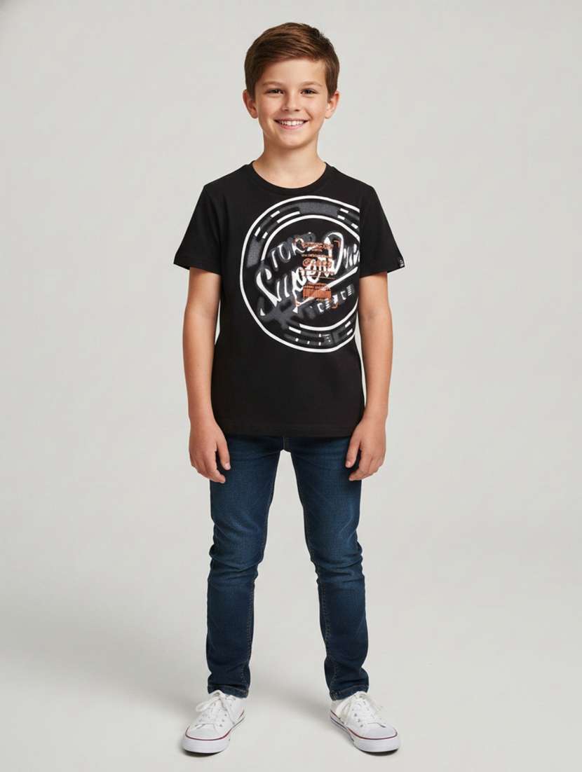 boys printed short sleeves regular fit t-shirt