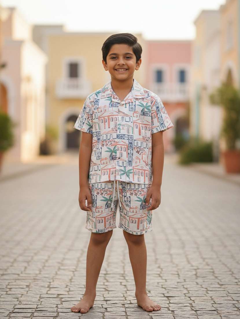 orange cotton suit sets twin & dungree