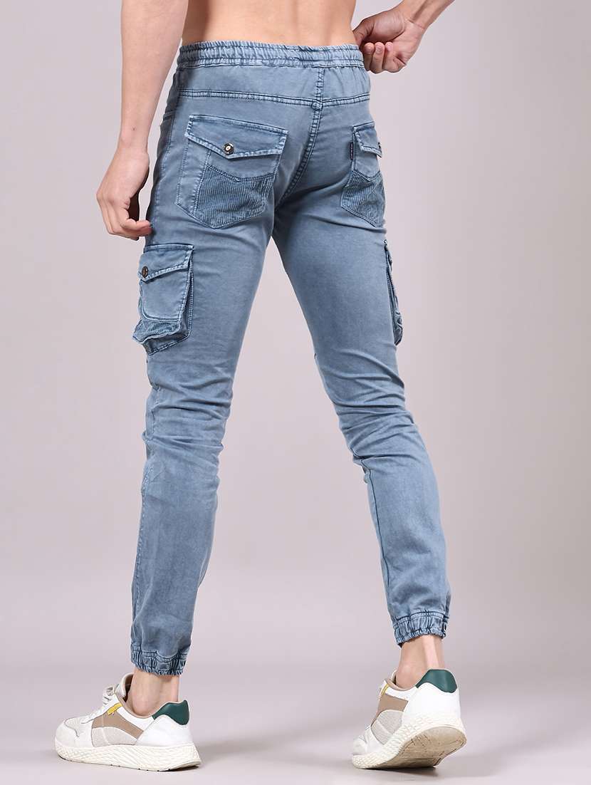 men solid mid rise regular fit jogger - 22305459 -  Standard Image - 3