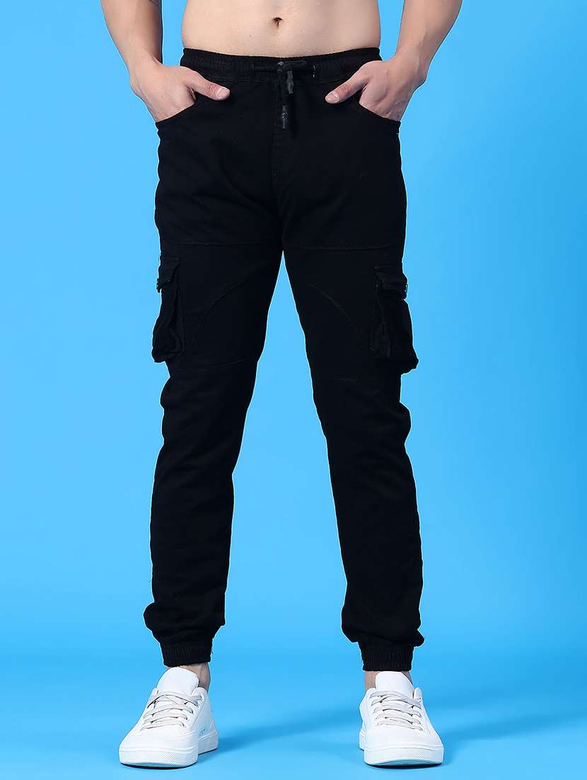 black cotton joggers
