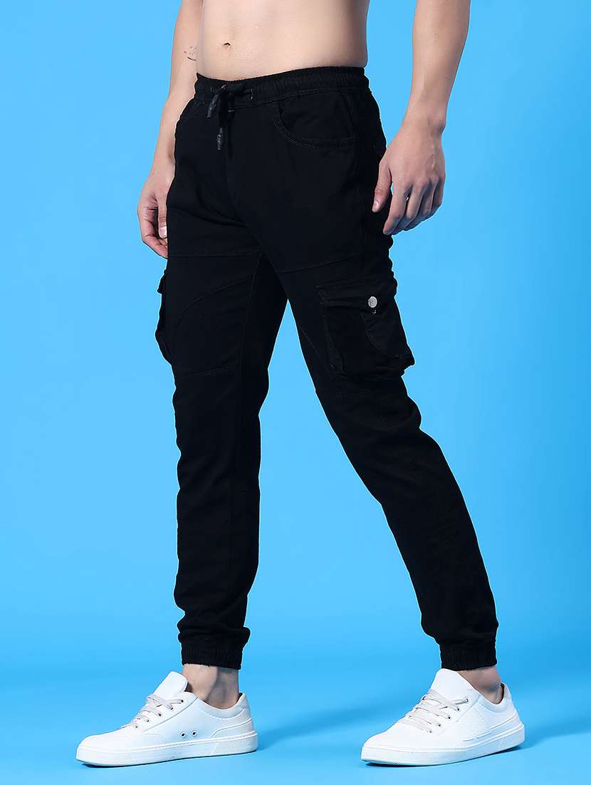 black cotton joggers - 22305460 -  Standard Image - 3
