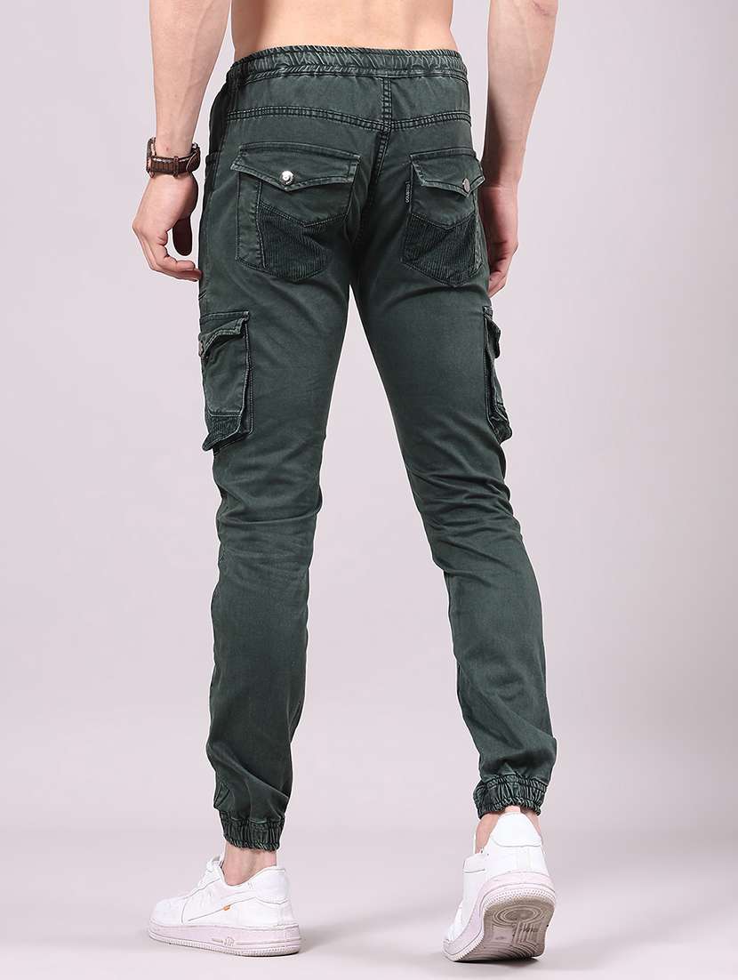 men solid mid rise regular fit jogger - 22305461 -  Standard Image - 3