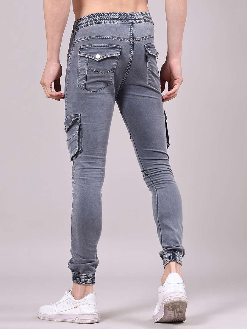 men solid mid rise regular fit jogger - 22305465 -  Standard Image - 3