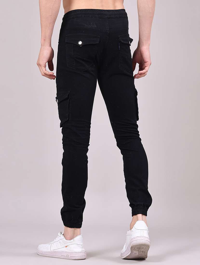 men solid mid rise regular fit jogger - 22305467 -  Standard Image - 3