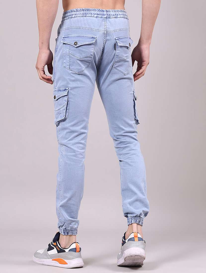 men solid mid rise regular fit jogger - 22305468 -  Standard Image - 3