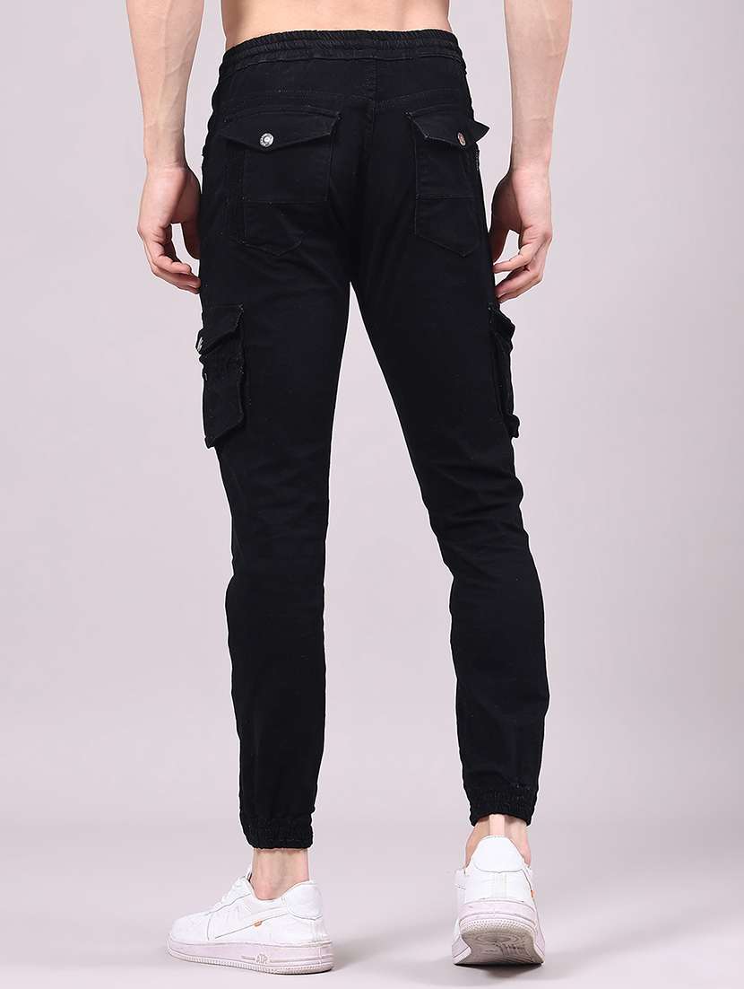 men solid mid rise regular fit jogger - 22305473 -  Standard Image - 3