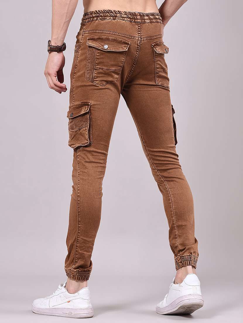 men solid mid rise regular fit jogger - 22305476 -  Standard Image - 3