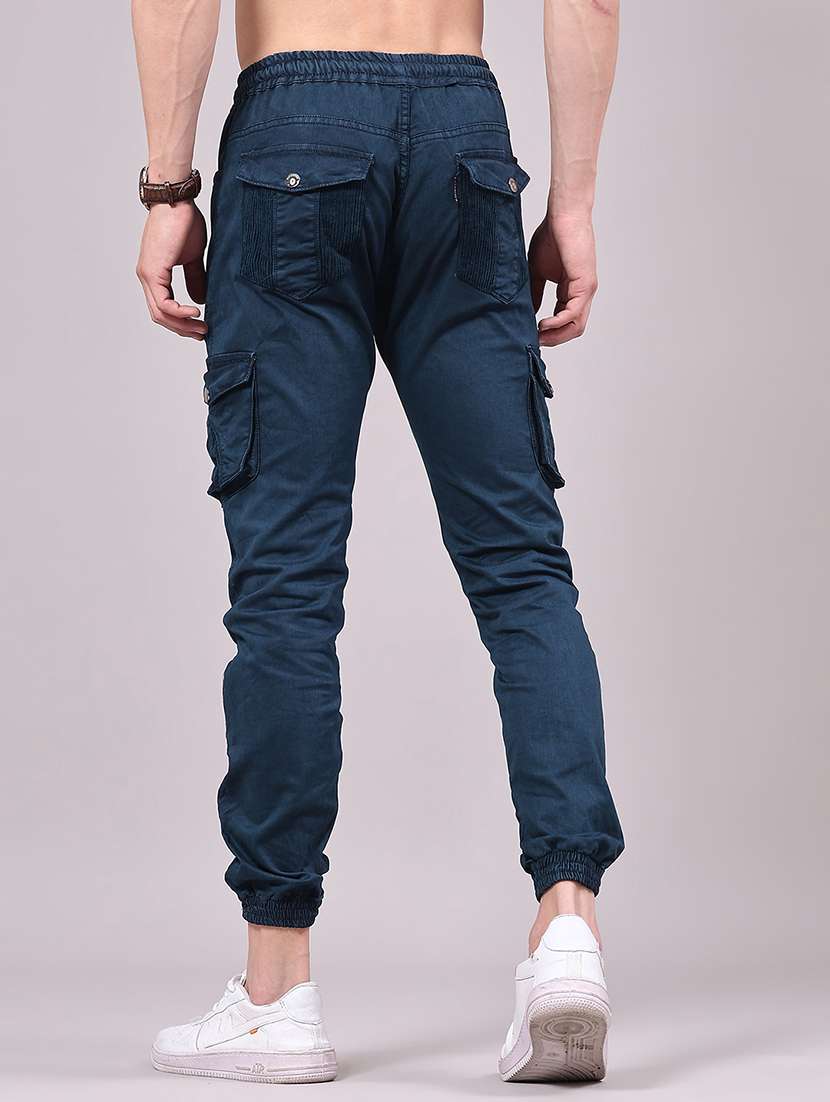 men solid mid rise regular fit jogger - 22305479 -  Standard Image - 3